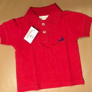 Red Polo Shirt with Nantucket island Embroidery